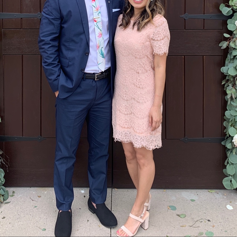 Pink lace dress